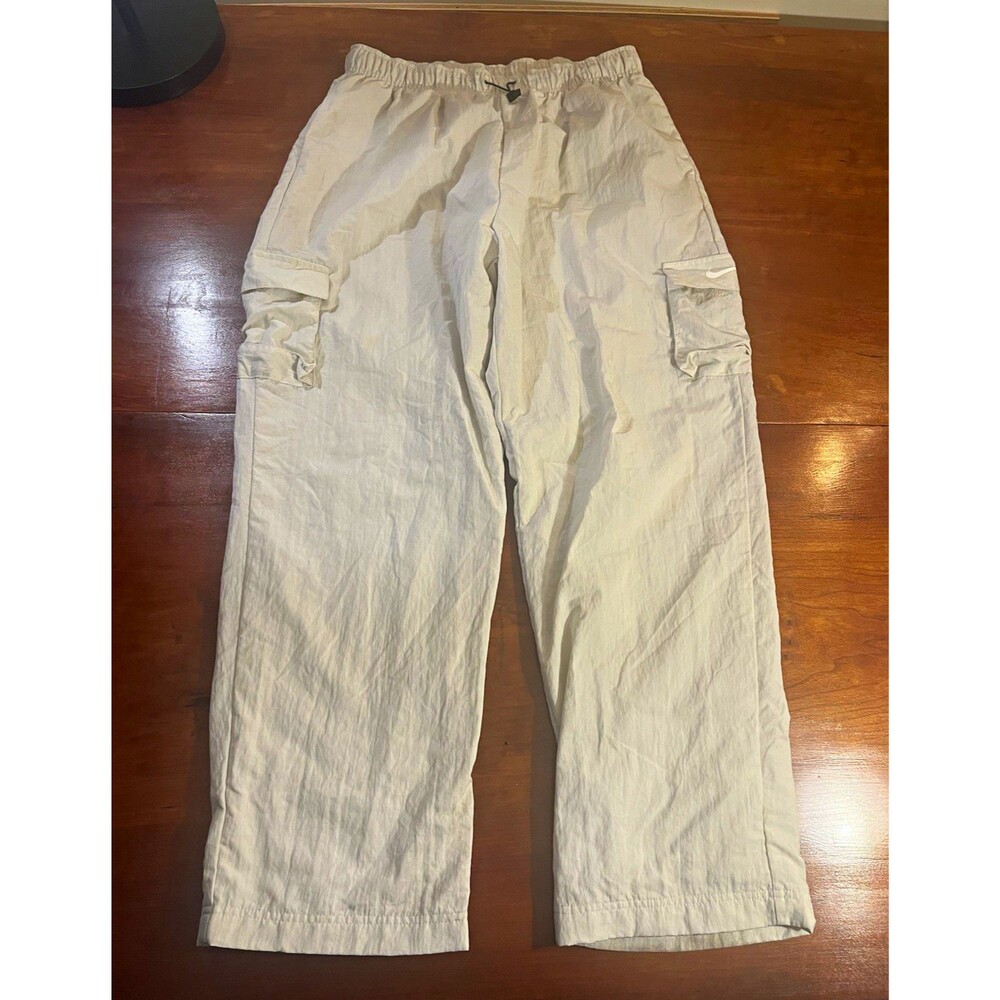 Y2K Nike Women’s Light Beige Cargo Pants M Elastic Waist